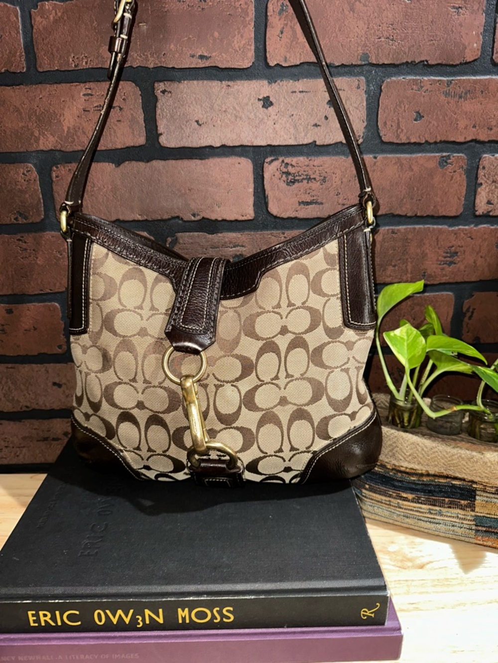 VINTAGE COACH BROWN HAMPTON HOBO SHOULDER BAG